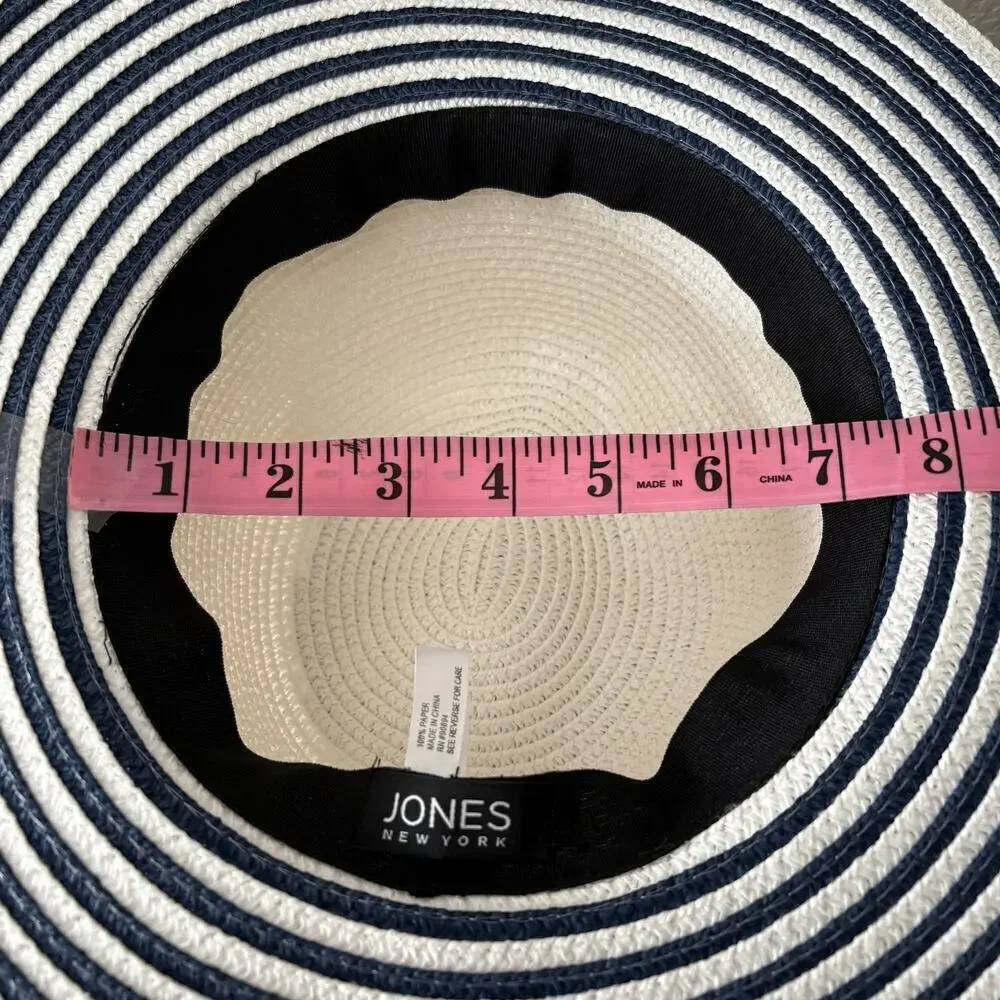 JONES NEW YORK Women's Sun Hat Sz OS Summer Cruise Ship Cabana Beachy Nautical